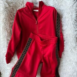 Fendi Red Tracksuit with Logo Accents